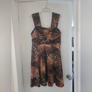 Vintage FASHION BUG Plus Size 1X Leopard Dress